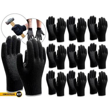 Imagem de Kit 10 Luva Epi Ca Segurança Multi Tato Tricotada - Imbat