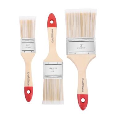 Imagem de CraftZone Conjunto de pincéis de pintura – Pacote com 3, 3,8 cm, 5 cm e 7,6 cm para todas as tintas e manchas de látex e óleo – Perfeito para reforma doméstica, uso interno e externo