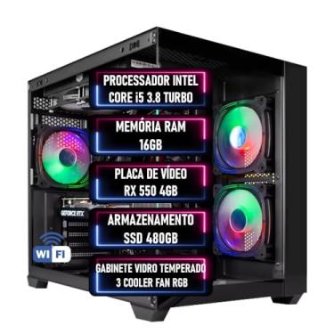 Imagem de PC Gamer Intel Core i5 3.8GHz RAM 16GB SSD 480GB Placa de Vídeo RX 550 4GB + Adaptador Wi-fi - ADVANCEDTECH