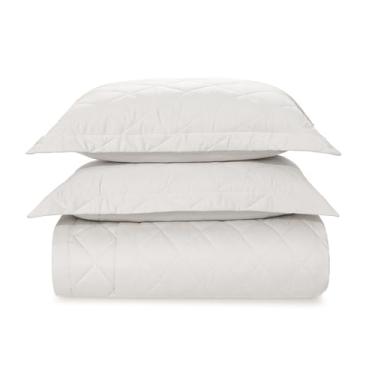 Imagem de Karsten Jogo de Colcha com Porta-Travesseiro Bossa Branco King 300 Fios 3 peças