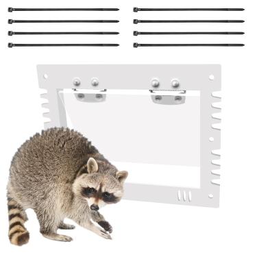 Imagem de Porta de exclusão unidirecional de guaxinim 27 cm - Armadilha viva humana à prova de cães para sótãos, chaminés e fazendas - Porta de despejo de animais para guaxinins, gambás, esquilos - Design à