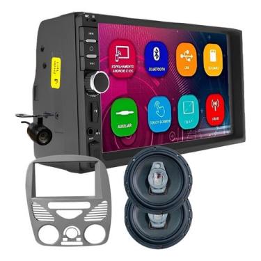 Imagem de Kit central multimidia MP5 7 pol com falantes strada cab simples 2002 A 2014 com ar