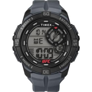 Imagem de Timex Relógio masculino UFC Rush 52 mm - pulseira cinza com mostrador digital caixa preta, Cinza
