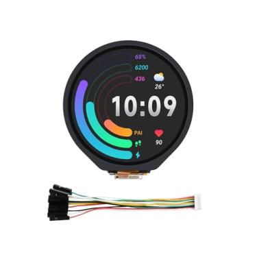 Imagem de waveshare Placa MCU RP2350 com LCD de toque redondo de 1,3 polegadas, 240 × 240 pixels, tela IPS colorida de 65 K, design de núcleo duplo e arquitetura dupla, sensor de 6 eixos
