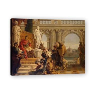 Imagem de Gift of Arts Giovanni Battista Tiepolo Impressão em tela – Obra-prima rococó barroca, pintura escolar de Veneza, pintura a óleo decorativa para galeria doméstica 60 x 78 cm