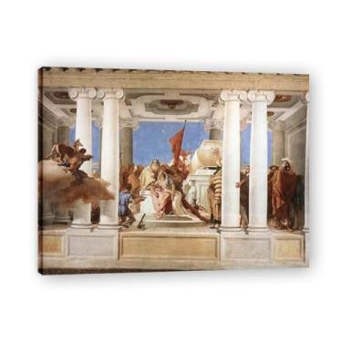 Imagem de Impressão em tela Tiepolo The Sacrifice of Iphigenia Giovanni Battista – Obra-prima rococó barroca, pintura escolar de Veneza, pintura a óleo decorativa para galeria doméstica 20 x 26 cm