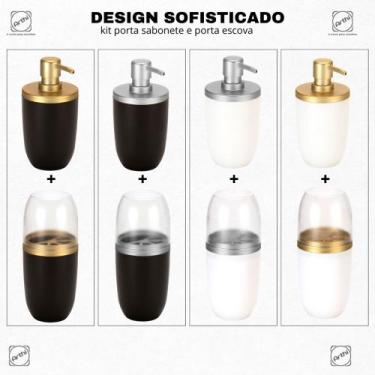 Imagem de Kit Dispenser Sabonete Líquido + Porta Escovas e Pasta de Dente Origin