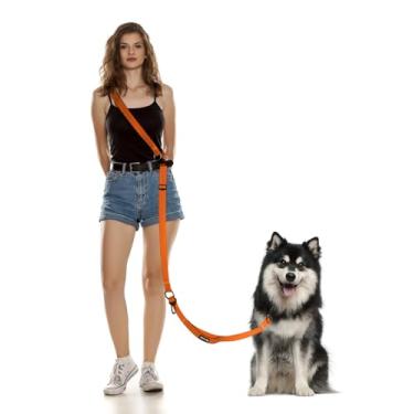 Imagem de WANFIRE Coleira para cães mãos livres, coleira transversal multifuncional para cães, cinto longo de 16 a 2,5 m com cinto de segurança para carro e pontos refletivos de dupla face para cães médios e