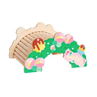 Imagem de Bothyi Hamster ponte rato escada de madeira hidding cabana escalada escalada barbada dragão ponte de réptil esconder para ratos mouse cobaias porquinhos, Ponte de Flor