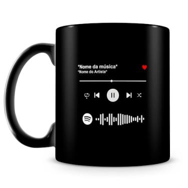Imagem de Caneca com Foto e Música Spotify 100% Preta (Mod.3)