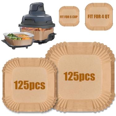 Imagem de Palksky Forros de fritadeira Air Fryer para recipientes Ninja Crispi, descartáveis, 125 + 125 peças, forros de airfryer para sistema de cozimento de fritadeira a ar portátil 4 em 1 Ninja Crispi