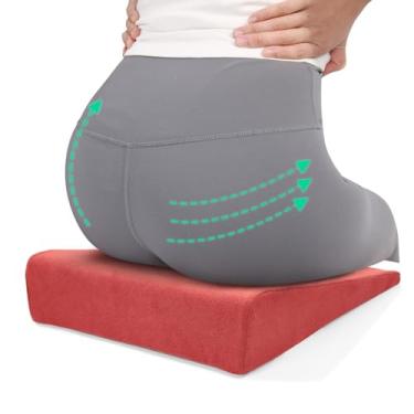 Imagem de BUYUE Almofada de cunha para mulheres que levantam bumbum, espuma vinílica acetinada rígida para levantamento de quadril e treinamento físico, almofadas antiderrapantes para cadeiras de mesa, assentos