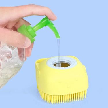 Imagem de Esponja De Silicone Para Banho Massageador Dispenser Shampoo Tamanho:único amarelo;gênero:unissex
