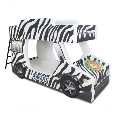 Imagem de Beliche Adventure Infantil Estofada - Cor Preto E Branco Tamanho:infantil