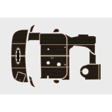 Imagem de outdek Plataforma de natação Sea Ray 360 Sundancer Cockpit 2002-2006 6 mm Espuma EVA Faux Teak Marine Floor (preto sobre marrom)