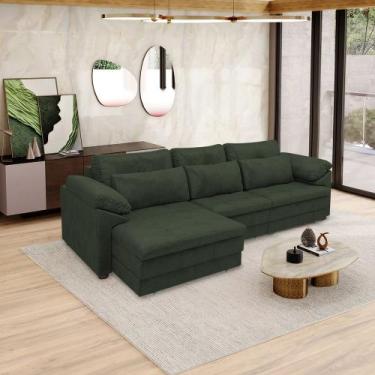 Imagem de Sofá Retrátil Manual Sala de Estar Nolan Bipartido 257cm Conforto Prem