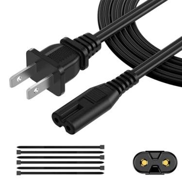 Imagem de ecjtu Cabo De Alimentação Ca 1,8 M (Pacote Com 1), Tv 2 Pinos, Reposição Para Xbox One, Series X, Ps3, Ps4, Ps5, Impressora Compatível, Monitor, Barra Som, Console Jogos