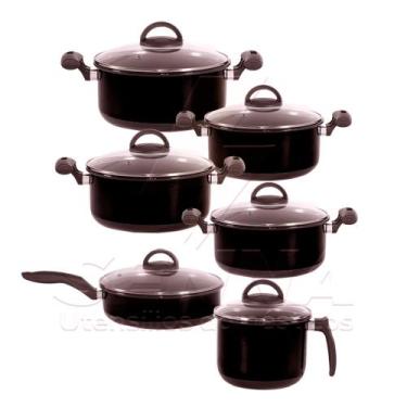 Imagem de Jogo De Panelas 6 Peças Indução Cooktop E Gás - royale, Preto