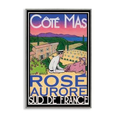 Imagem de Stupell Industries Pôster de vinho rosa antigo cinza emoldurado por Jean-Pierre Got, 40 x 61 cm