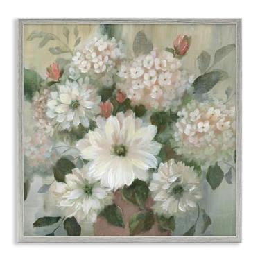 Imagem de Stupell Industries Mixed Bunches of Cottage Blooms Gray Framed Giclee Art Design by Nan, 12 x 12