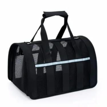 Imagem de Bolsa de Transporte Pet Média para Viagem – Conforto e Segurança para Cães e Gatos – Ideal para Avião e Passeios (Preto)