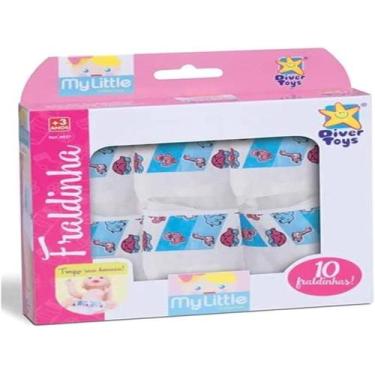 Imagem de Fraldinha My Little Collection 10 fraldinhas Para Bonecas Diver Toys -