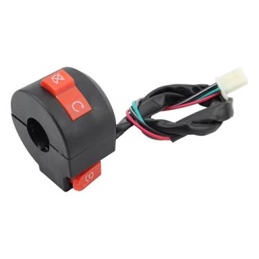 Imagem de PowerMotor Interruptor de parada de partida esquerda de 4 fios 22 mm 7/20.3 cm substituição do conjunto do interruptor de partida do guidão para Speedy 50/Pony 50/VIP 50/Jet 50/Taotao Speedy 50cc