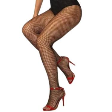 Imagem de Kit 2 Meia Calça Feminina Selene Arrastão Preto - 9980, Preto, P