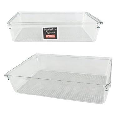 Imagem de Organizador de Gavetas Transparente, 23 x 15 x 5,2 cm, para Cozinha, Banheiro, Escritório