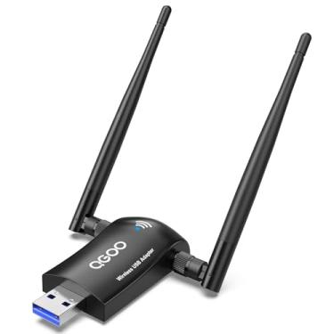 Imagem de Wireless WiFi Adapter for Desktop PC - QGOO AC1300Mbps USB 3.0 Network Dongle with 5dBi High Gain Dual Antennas, 2.4GHz/5GHz Dual Band for Laptop Computer Compatible Windows11/10/8
