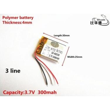 Imagem de Bateria  3,7v 300mah 3 Fios 402530 4x25x30mm - - bgb