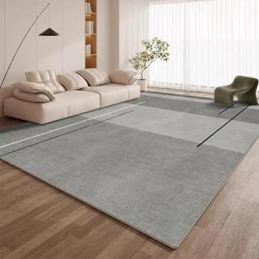 Imagem de Tapete geométrico moderno para sala de estar, decoração de estilo simples, macio, grande, cabeceira de quarto, antiderrapante, lavável (200x200cm 78x78 pol./Pêlo de laço - 10)