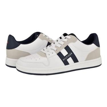 Imagem de Tommy Hilfiger Tênis masculino Lildar, Branco/azul marinho/cinza, 44