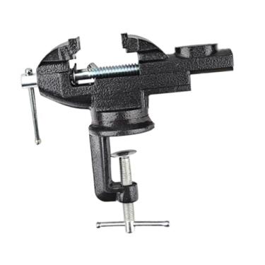 Imagem de ＡＷＨＡＯ Morsa de mesa com grampo giratório 360°, ferramenta de fixação para pequenos projetos DIY, modelo hobby, Preto, Boca de Grampo 6.5