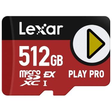 Imagem de Lexar Cartão 512GB Play PRO microSD Express, UHS-I, C10, U3, V30, Full HD, 4K, até 900/600 MB/s, cartão de memória, compatível com Nintendo-Switch 2, ASUS ROG Ally, Steam Deck, Gaming