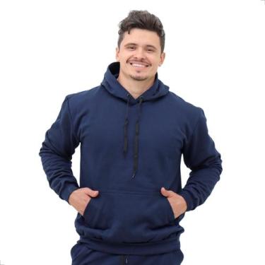 Imagem de Blusa de Moletom Adulto Masculina TechMalhas quentinha para o frio, Az