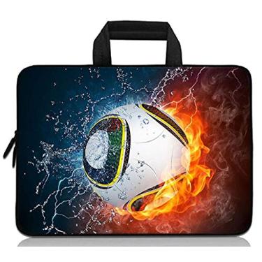 Imagem de Bolsa de transporte para laptop de 11,6 polegadas 12,1 polegadas 12,5 polegadas Capa Chromebook Notebook Ultrabook Bag Tablet Capa Neoprene Fit Samsung Google Acer HP Dell Lenovo Asus (11 11,6 12,1 12,1 12,3 polegadas, Soccer Fire)