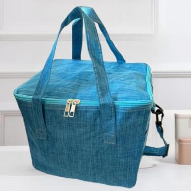 Imagem de Bolsa Térmica Grande E Portátil Para Marmita Com Alça Ideal Para O Uso Diário(CB-4 Azul Claro)
