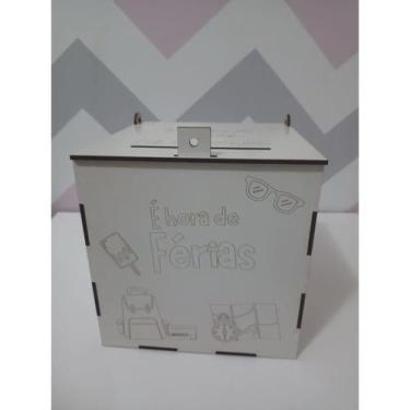 Imagem de Cofre Desafio de Férias- personalizamos o valor MDF Branco - NoBrand