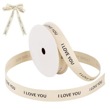 Imagem de PH PandaHall Fita de embrulho de presente I Love You, 10 metros de largura, fitas decorativas para artesanato, buquê de flores para casamentos, aniversários, decoração de festa de Natal