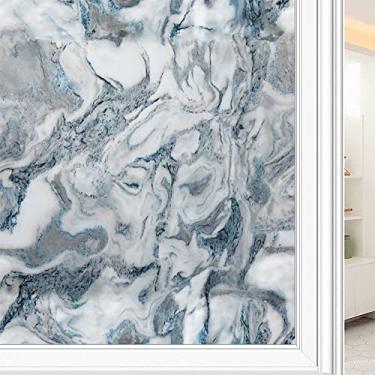 Imagem de Película de janela 3D de mármore, textura de estilo mármore, para porta de vidro, banheiro, sala de estar, L90 x C 190 cm