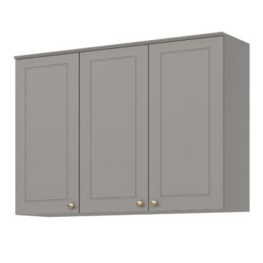 Imagem de Armário de Cozinha Aéreo 120cm 3 Portas Sophia Henn, Cinza