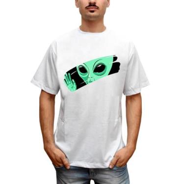 Imagem de Camiseta Masculina Et Alien Verde Hello - Bella Store, Branco, GG, Hom