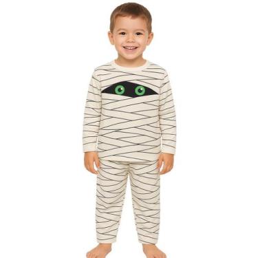 Imagem de Conjunto Infantil Manga Longa Temático Fantasia Múmia Com Camiseta e C