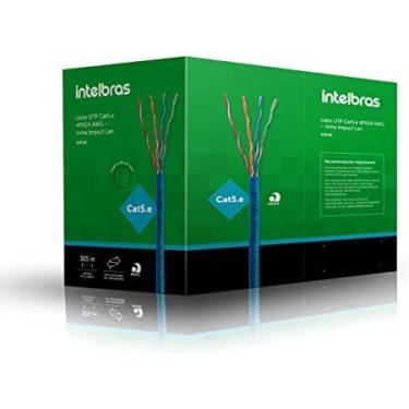 Imagem de Cabo 4P 100% Cobre 305MT Azul Intelbras UTP Cat5 IL5CAZ, BRANCO