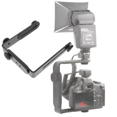 Imagem de Suporte L Duplo Montagem Universal 1/4' para Flash e Câmera - WorldVie