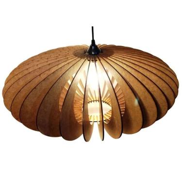 Imagem de Luminária Teto Tipo Pendente Em Mdf - Completa Cor: Mdf Cru