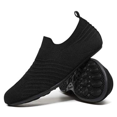Imagem de CanLeg Pantufas para uso interno para adultos, leves, antiderrapantes, para casa, para mulheres e homens, 20003allblack, 6-6.5 Women/4.5-5 Men
