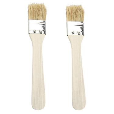 Imagem de Cffuvros 2pcs pincel de salmão de madeira, pincéis de churrasco de silicone com grau de alimento para molho, óleo e manteiga, escovas de cozinha resistentes ao calor para grelhar,