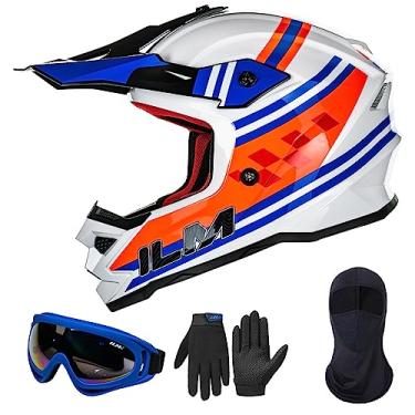 Imagem de ILM Capacete Para Quadriciclo Infantil, Motocross, Bmx, Off-Road, Moto, Kart, Casco Dot Ece, Modelo Z705 (Classic Racer, G)
